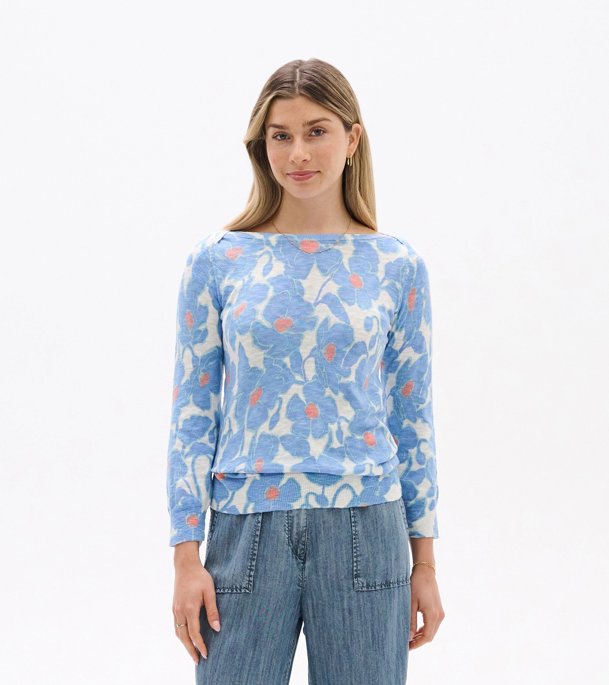 3/4 Sleeve Knit Breton - Textured Poppies | Hatley Onsale Women