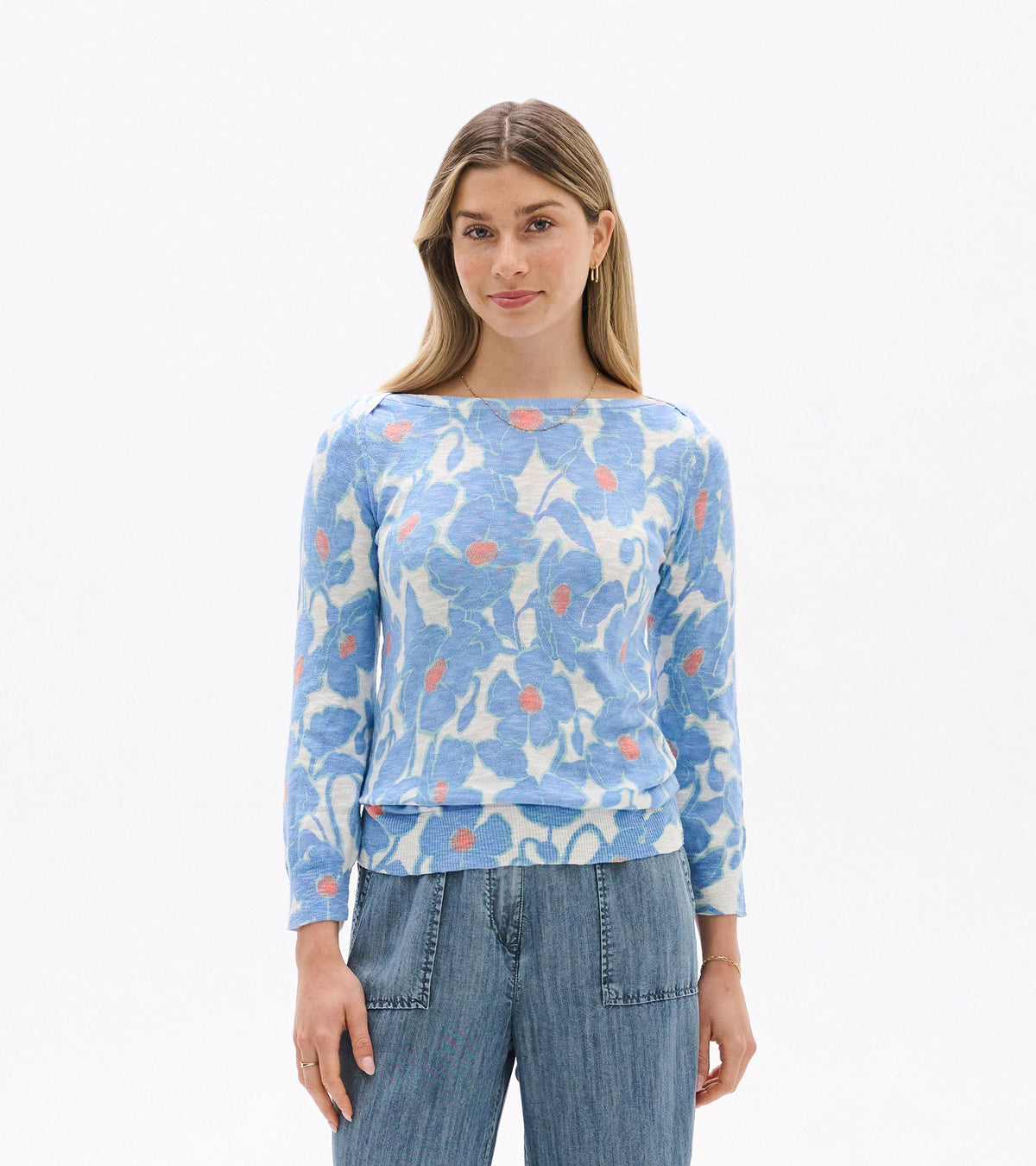 3/4 Sleeve Knit Breton - Textured Poppies | Hatley Onsale Women