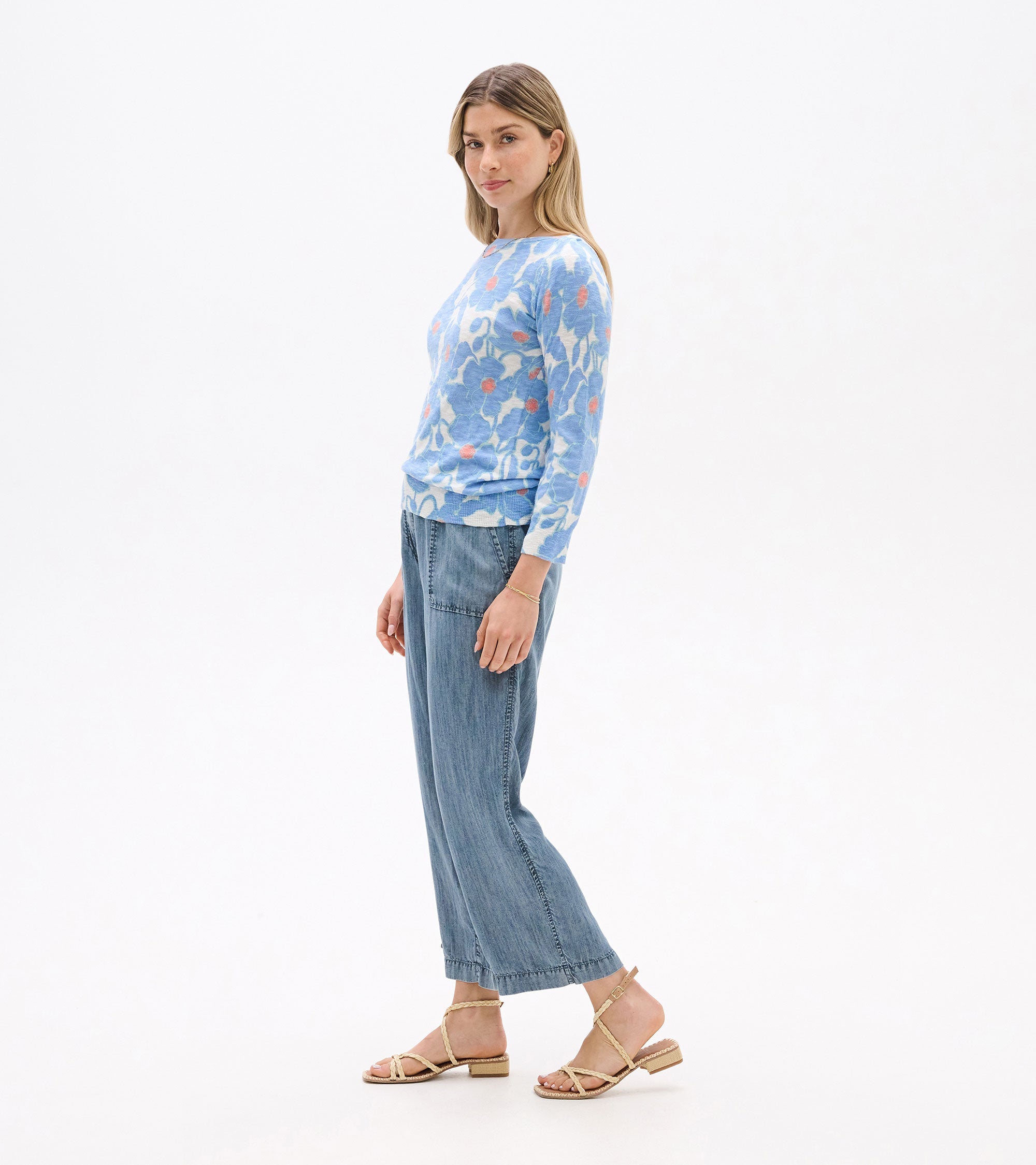 3/4 Sleeve Knit Breton - Textured Poppies | Hatley Onsale Women