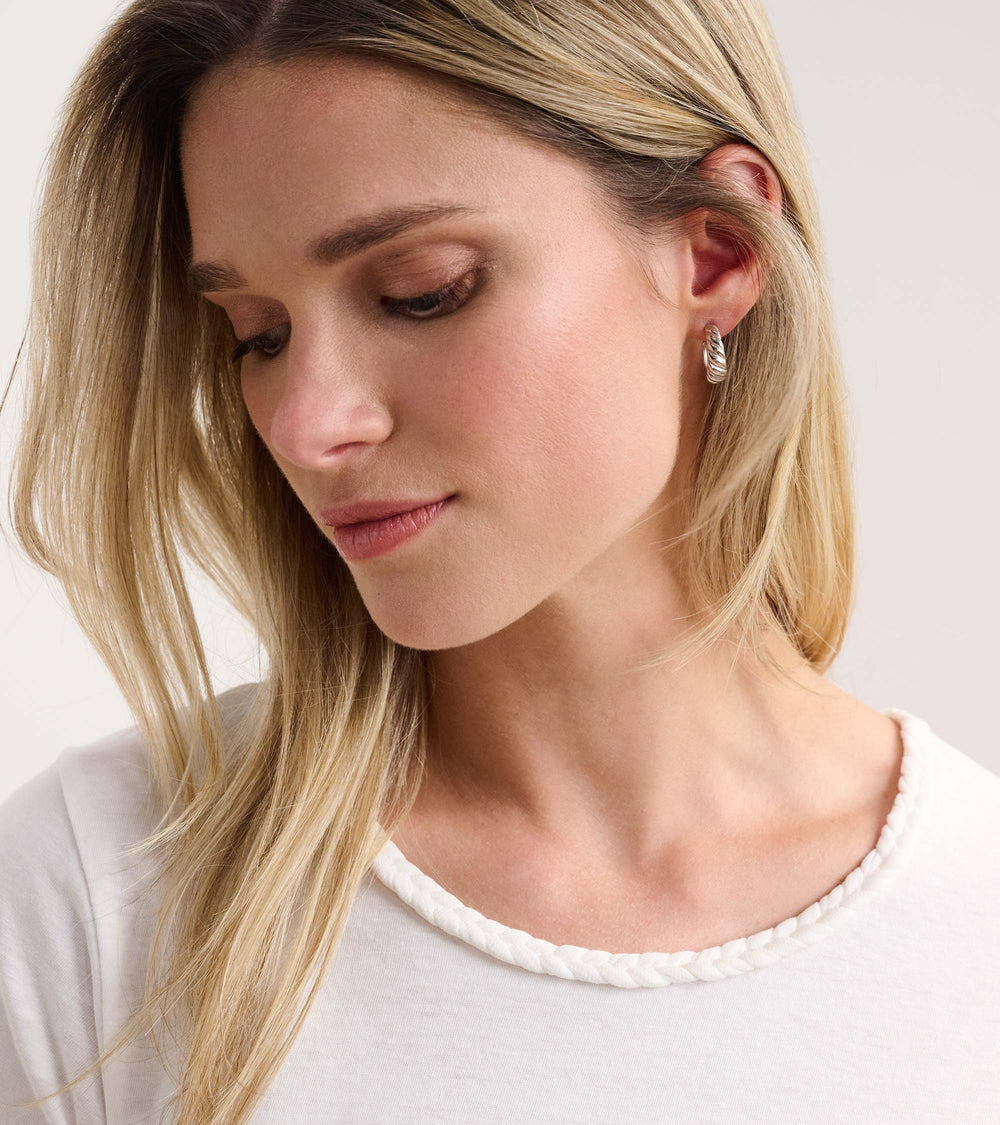 Braided Neck Tee - White | Hatley Discount Women