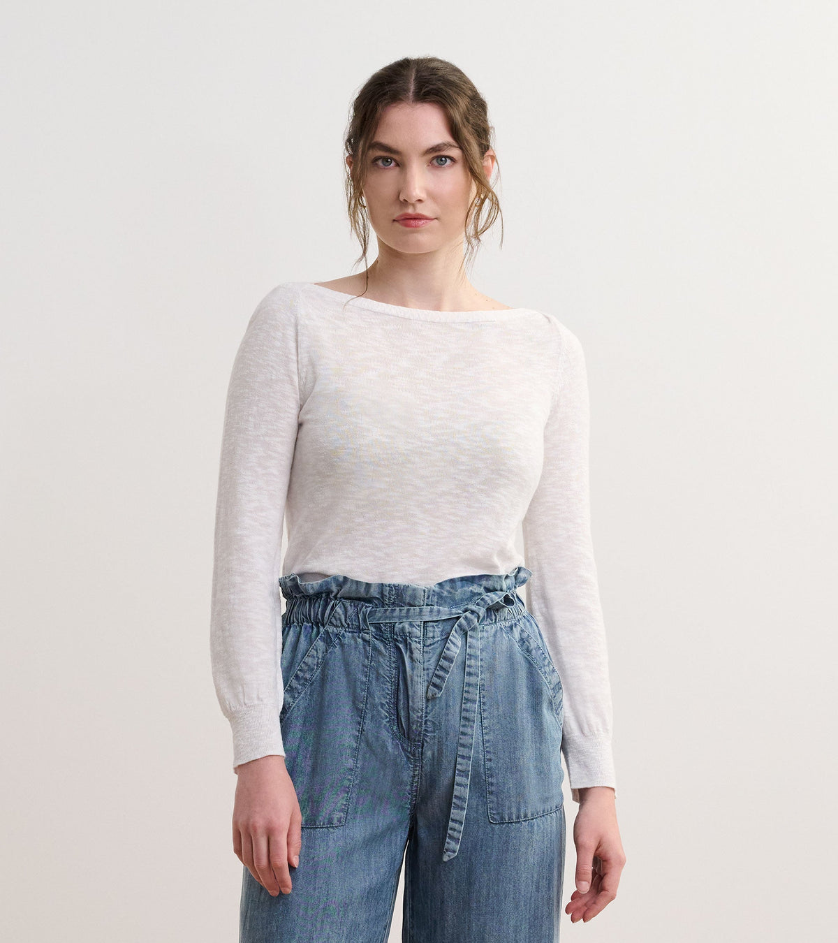 3/4 Sleeve Knit Breton - White | Hatley Discount Women