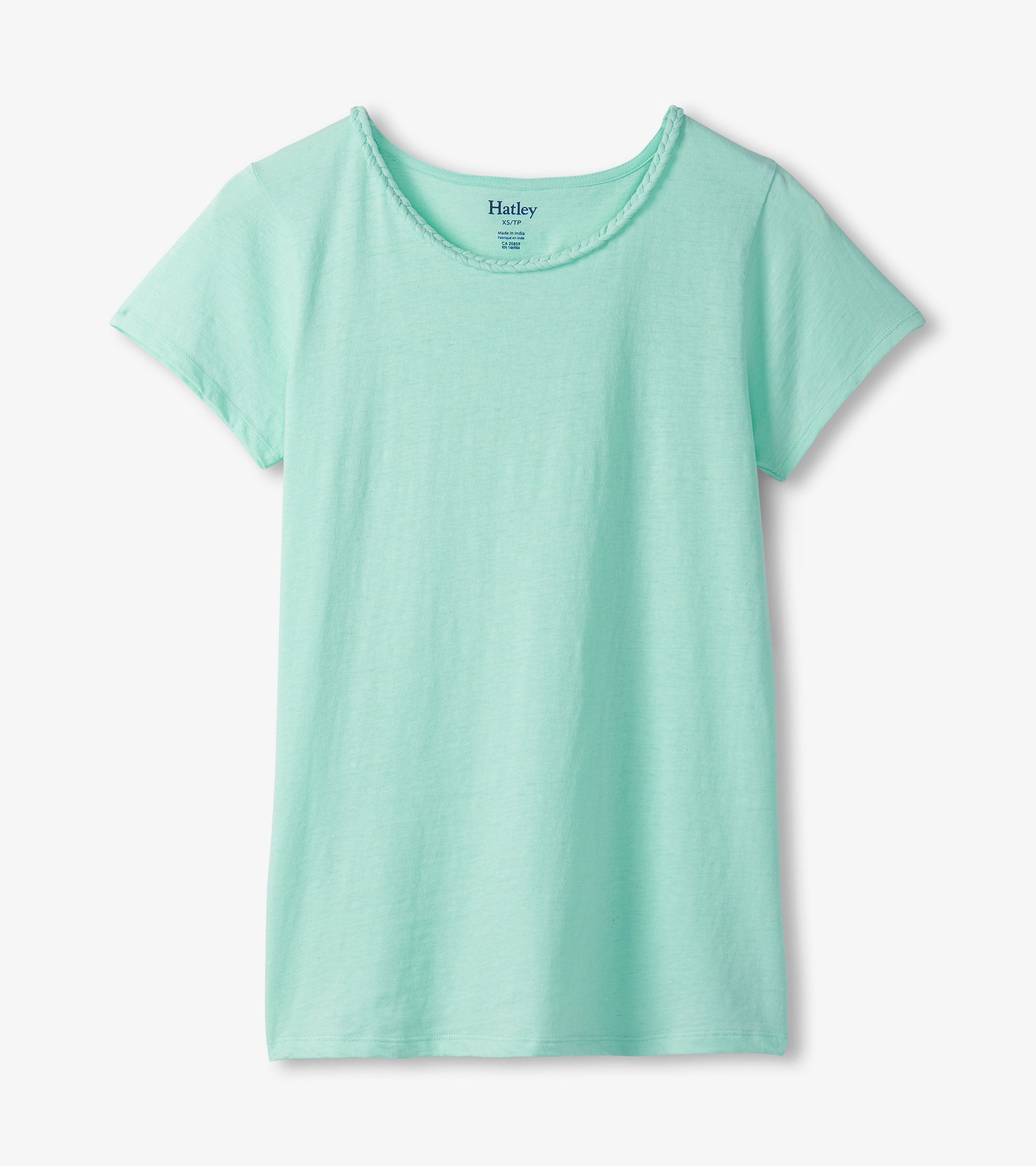 Braided Neck Tee - Aruba Blue | Hatley For Women