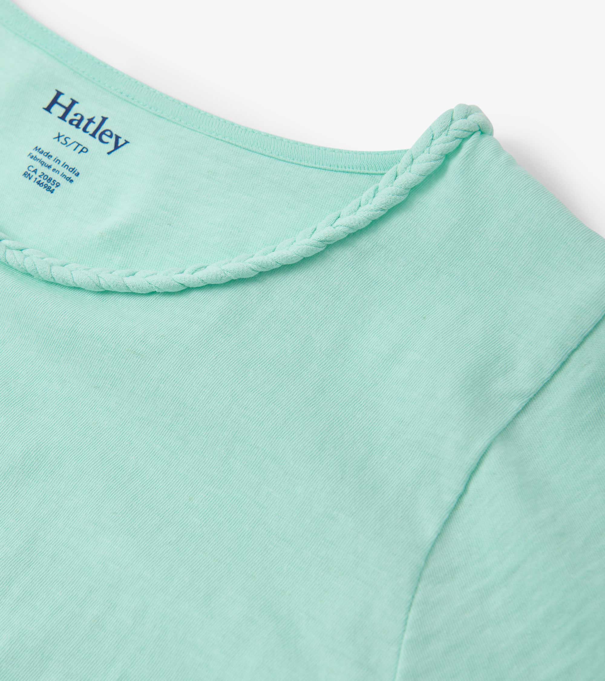 Braided Neck Tee - Aruba Blue | Hatley For Women