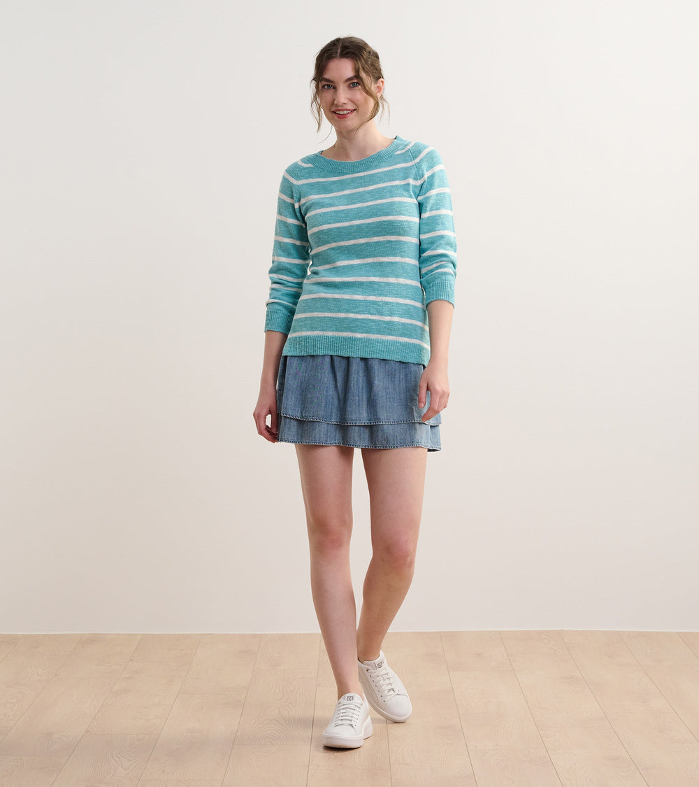 Mariner Sweater - Aruba Blue Stripes | Hatley For Women