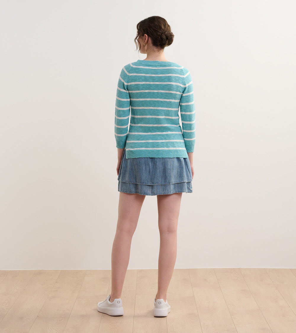 Mariner Sweater - Aruba Blue Stripes | Hatley For Women