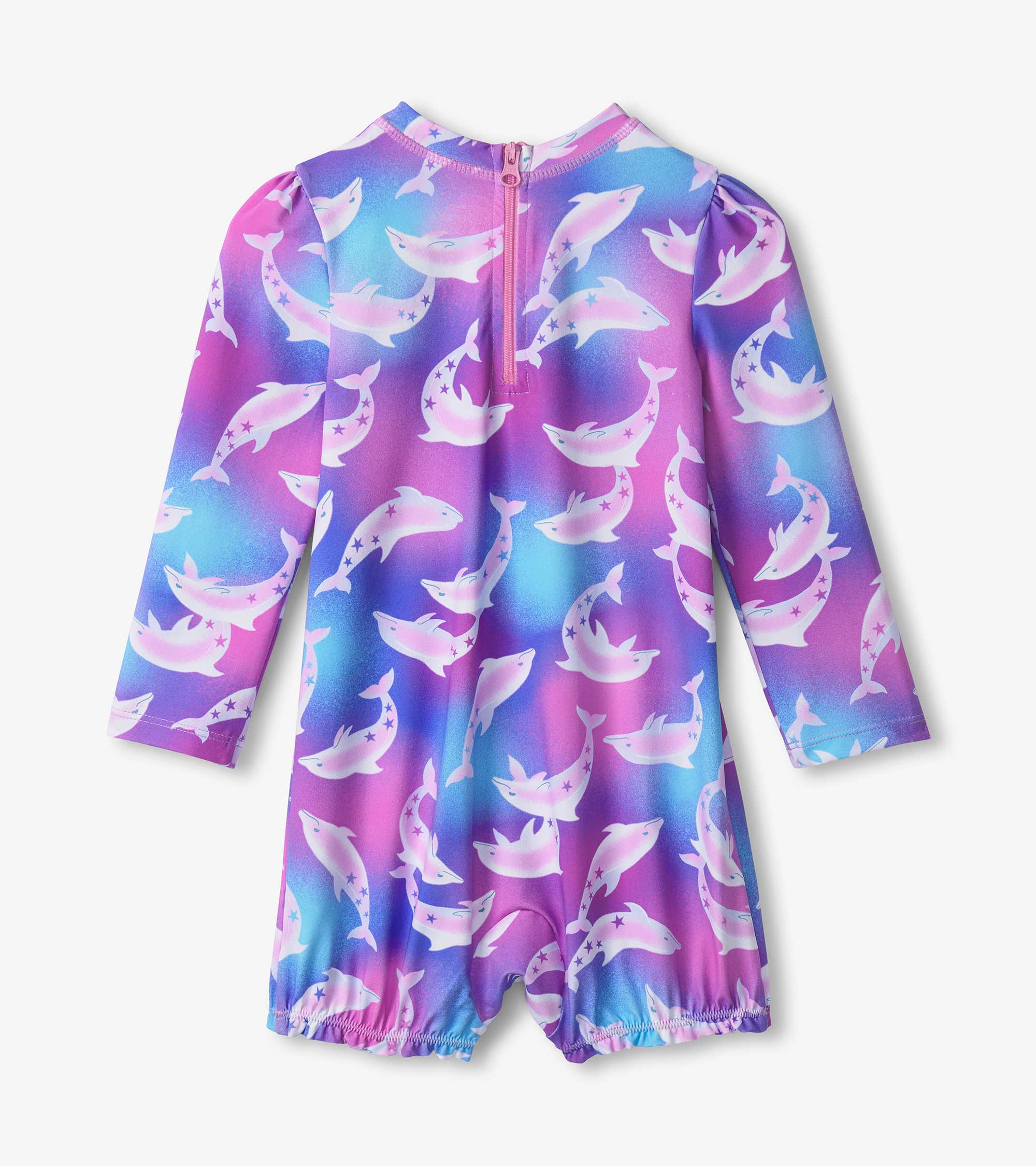 Baby Girls Airbrush Dolphins Rashguard Swimsuit | Hatley