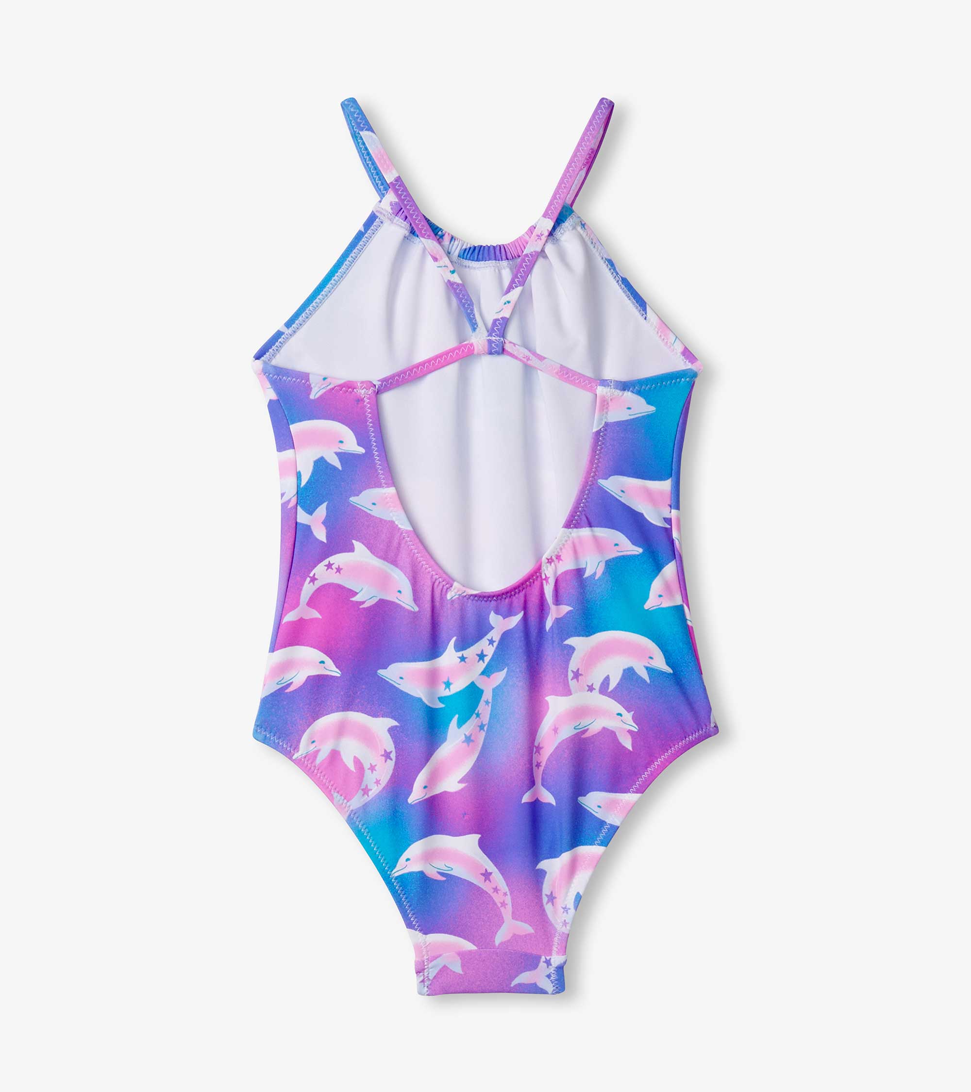 Girls Airbrush Dolphins Gather Front Swimsuit | Hatley Discount Girls