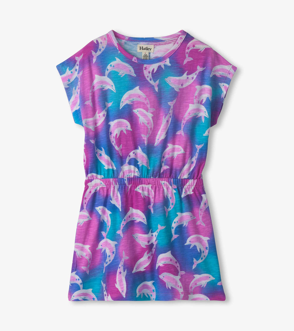 Girls Airbrush Dolphins Relaxed Dress | Hatley Outlet Girls