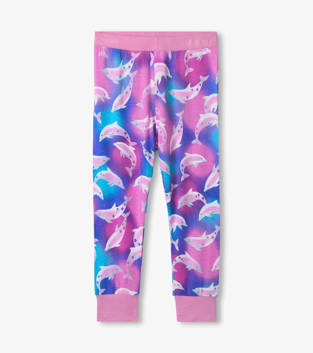 Girls Airbrush Dolphins Bamboo Pajama Set | Hatley Discount Girls