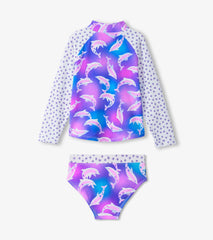 Girls Airbrush Dolphins Rashguard Set | Hatley For Girls