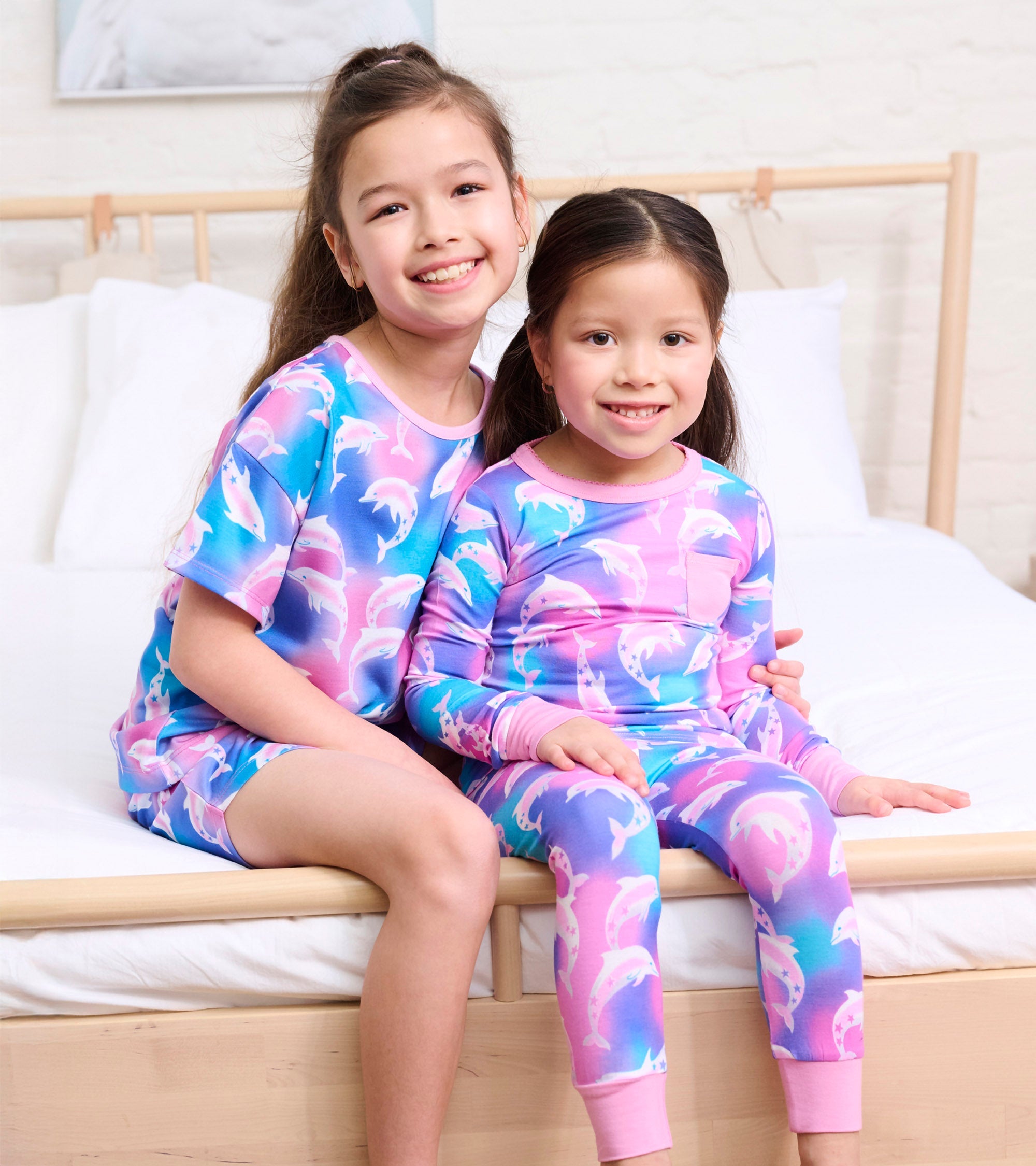 Girls Airbrush Dolphins Tee and Shorts Pajama Set | Hatley Discount Girls