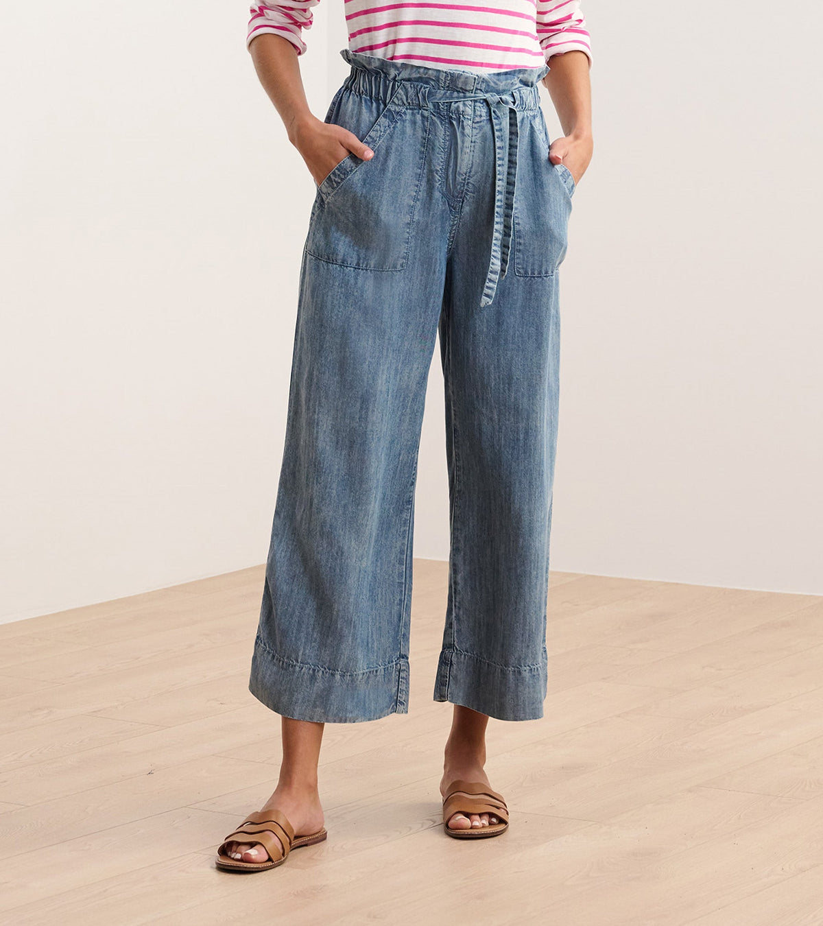 Tie Front Pants - Blue Acid Wash | Hatley Women