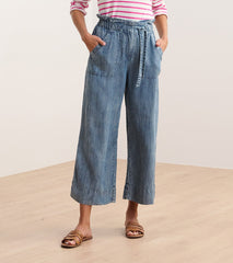 Tie Front Pants - Blue Acid Wash | Hatley Women