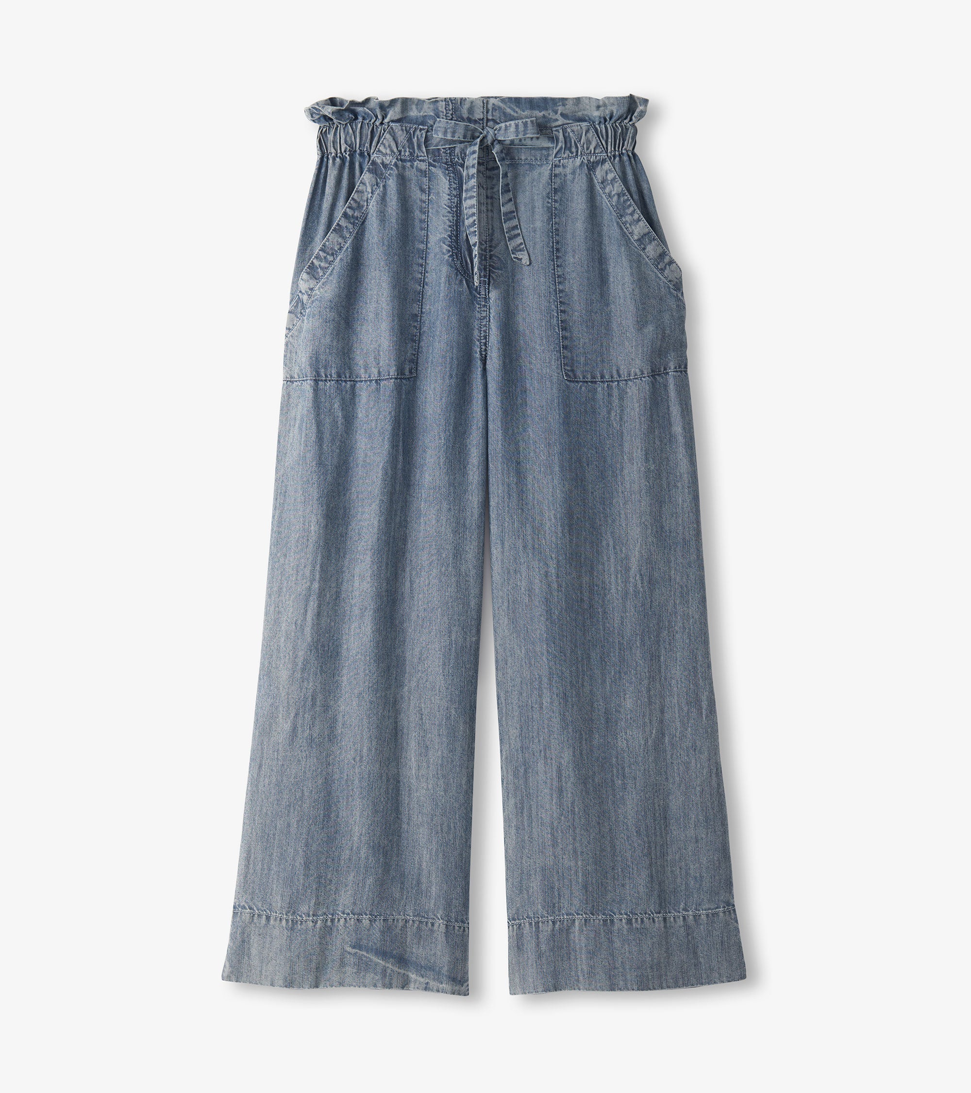 Tie Front Pants - Blue Acid Wash | Hatley Women