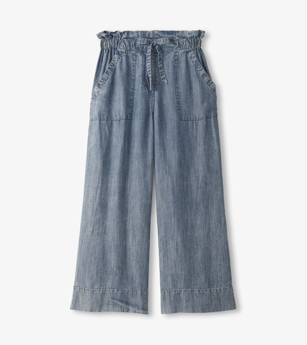 Tie Front Pants - Blue Acid Wash | Hatley Women