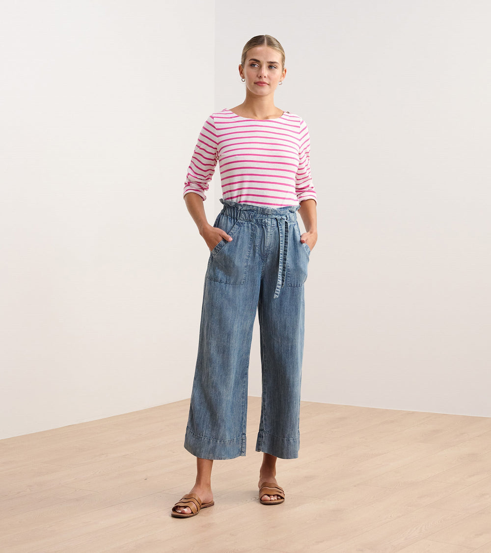 Tie Front Pants - Blue Acid Wash | Hatley Women
