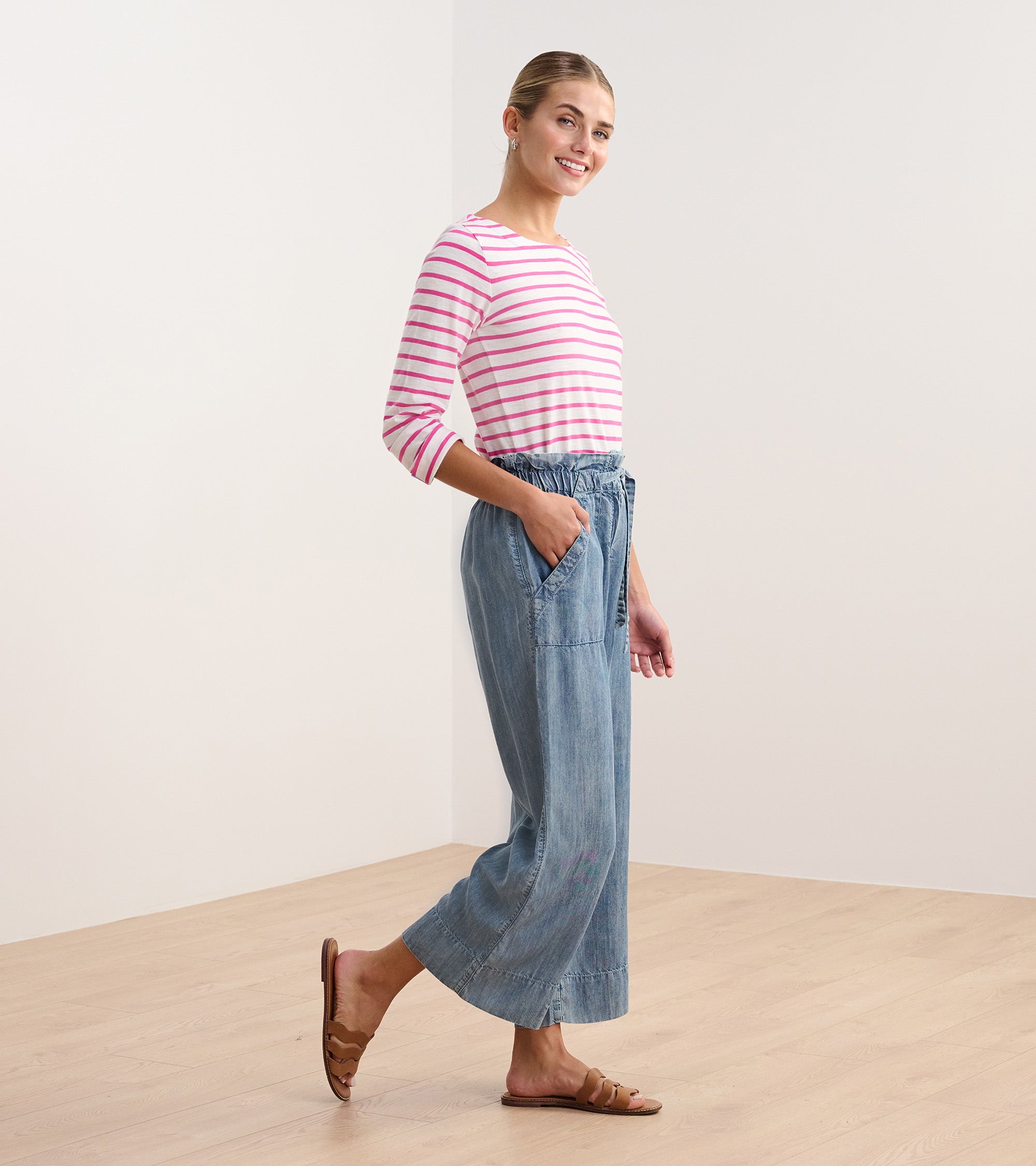 Tie Front Pants - Blue Acid Wash | Hatley Women