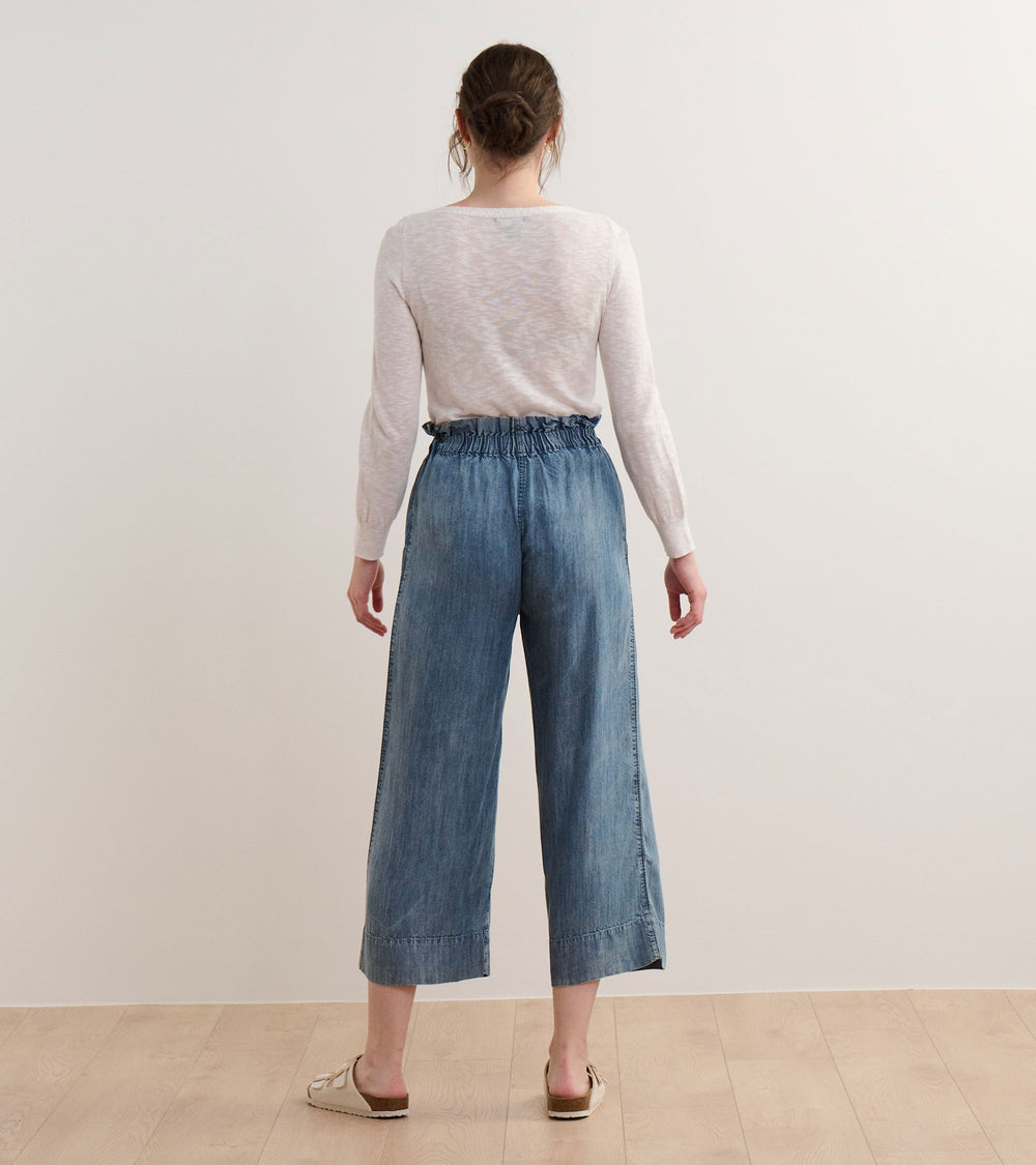 Tie Front Pants - Blue Acid Wash | Hatley Women