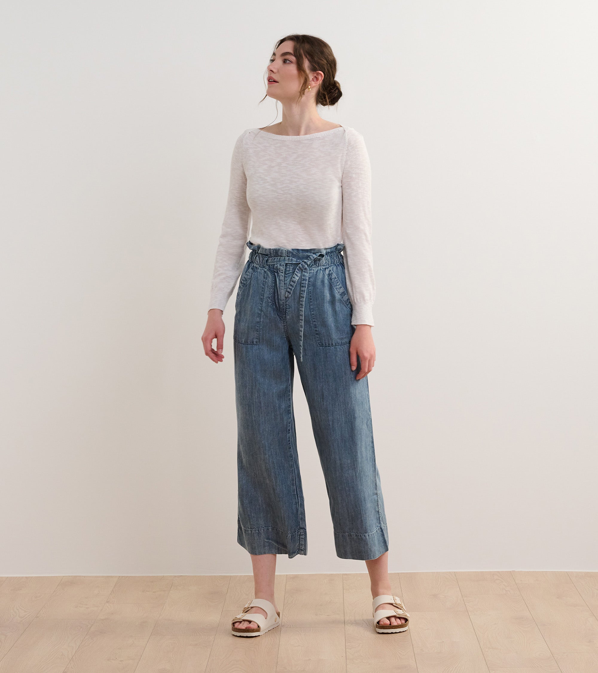 Tie Front Pants - Blue Acid Wash | Hatley Women