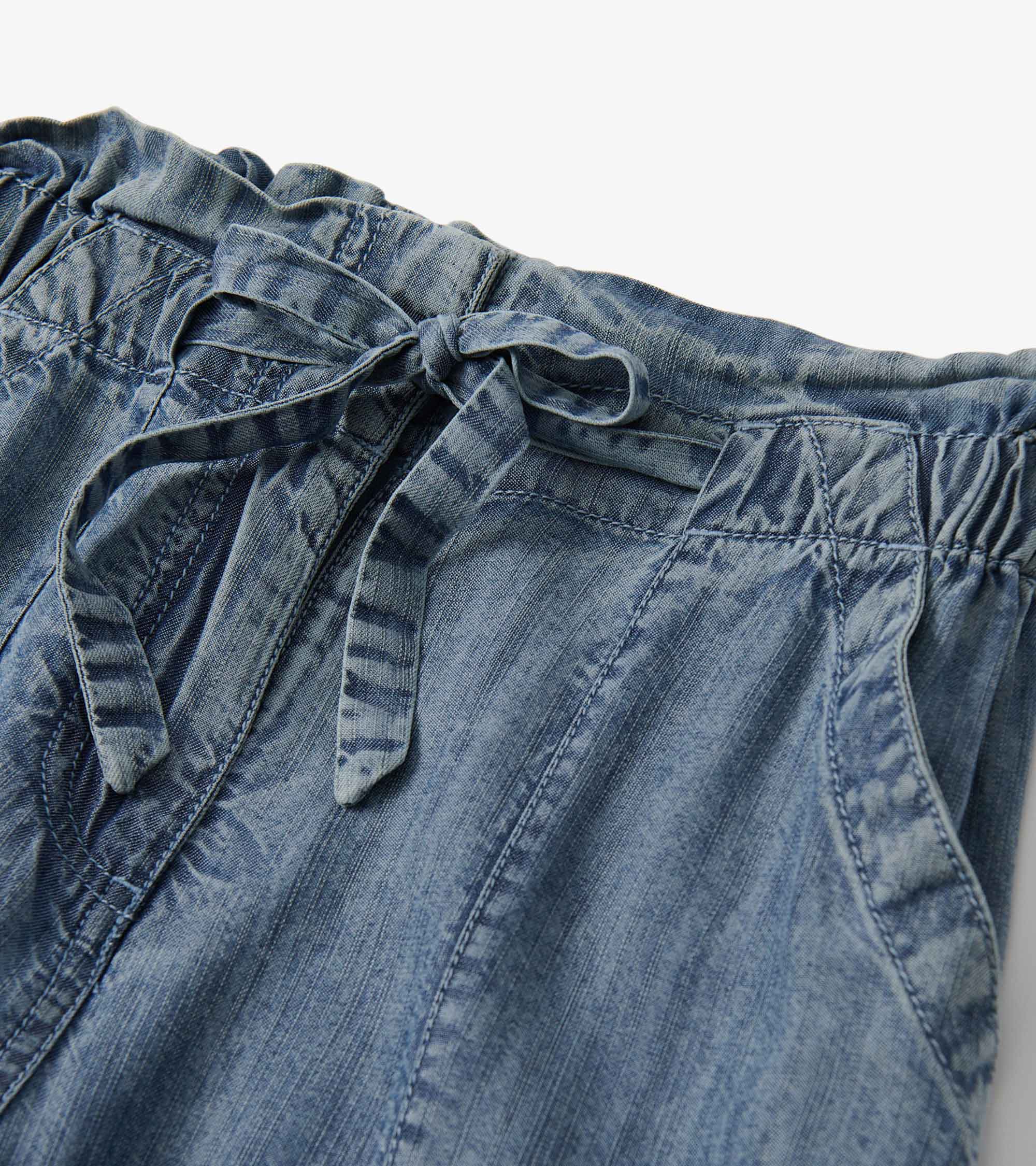 Tie Front Pants - Blue Acid Wash | Hatley Women