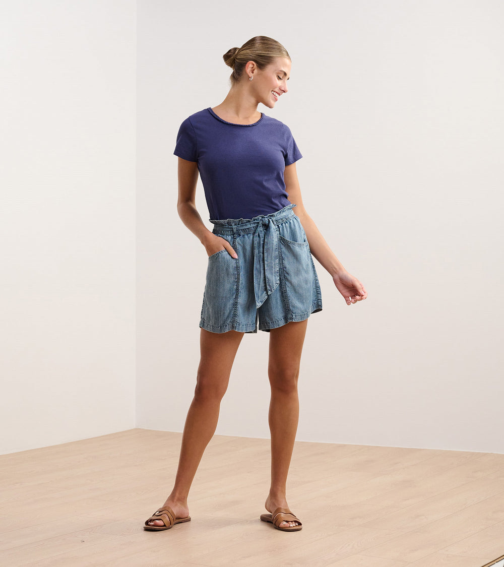 Cassie Shorts - Blue Acid Wash | Hatley