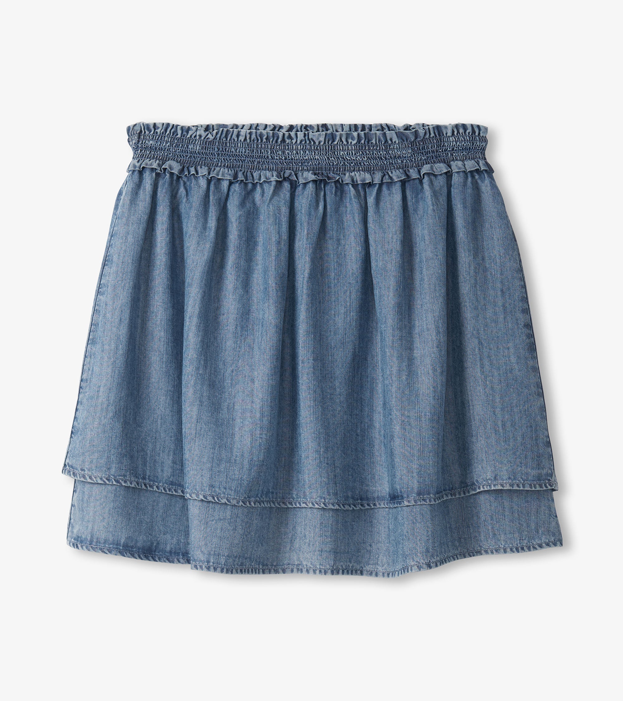 Layered Smocked Skirt - Blue Acid Wash | Hatley Discount Women
