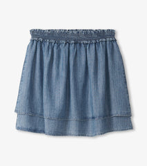 Layered Smocked Skirt - Blue Acid Wash | Hatley Discount Women