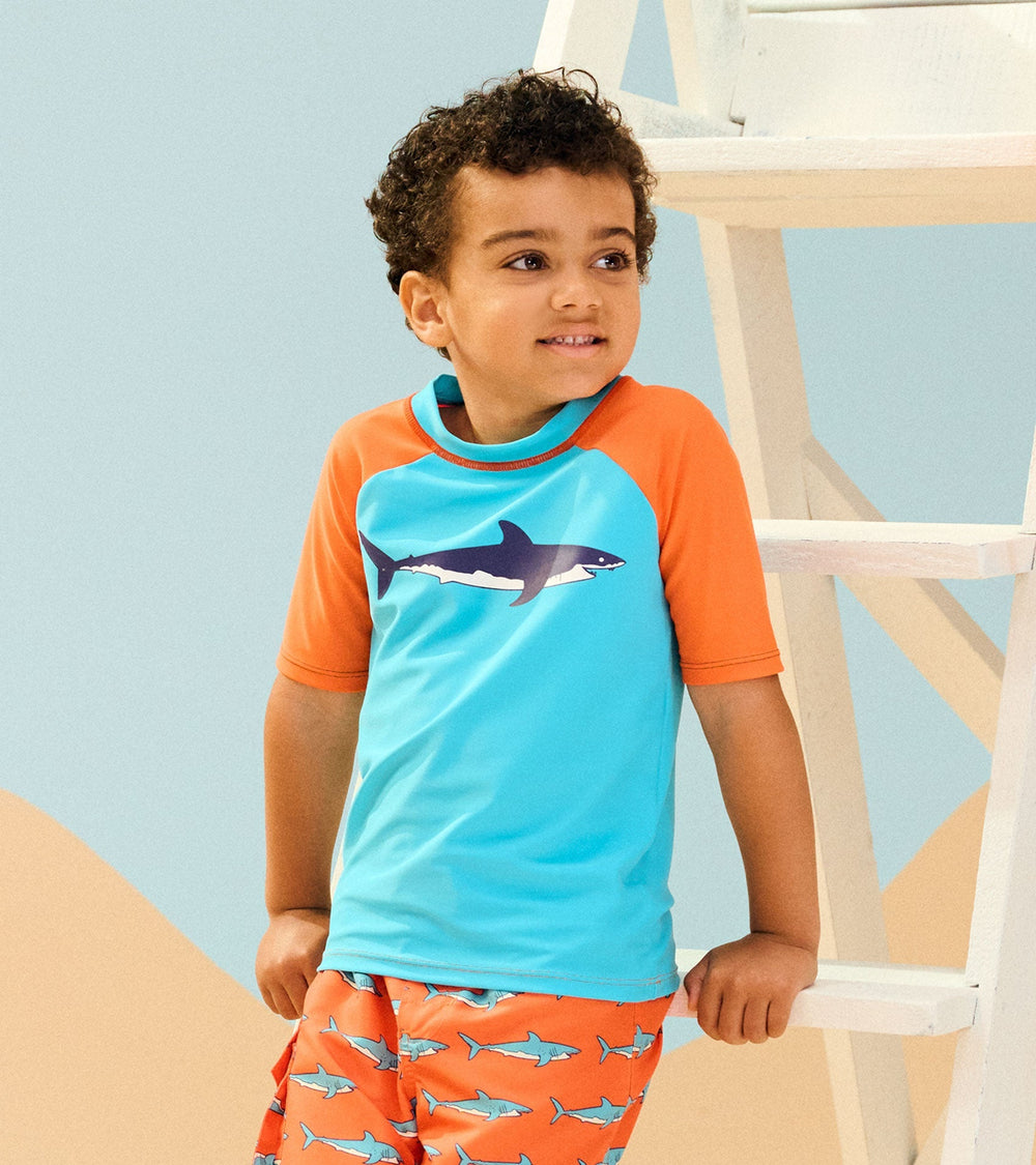 Boys Sharks Short Sleeve Rashguard | Hatley Outlet Boys