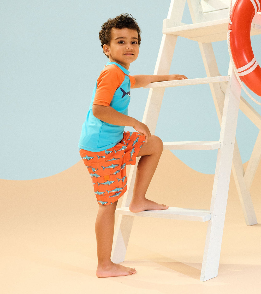 Boys Sharks Short Sleeve Rashguard | Hatley Outlet Boys