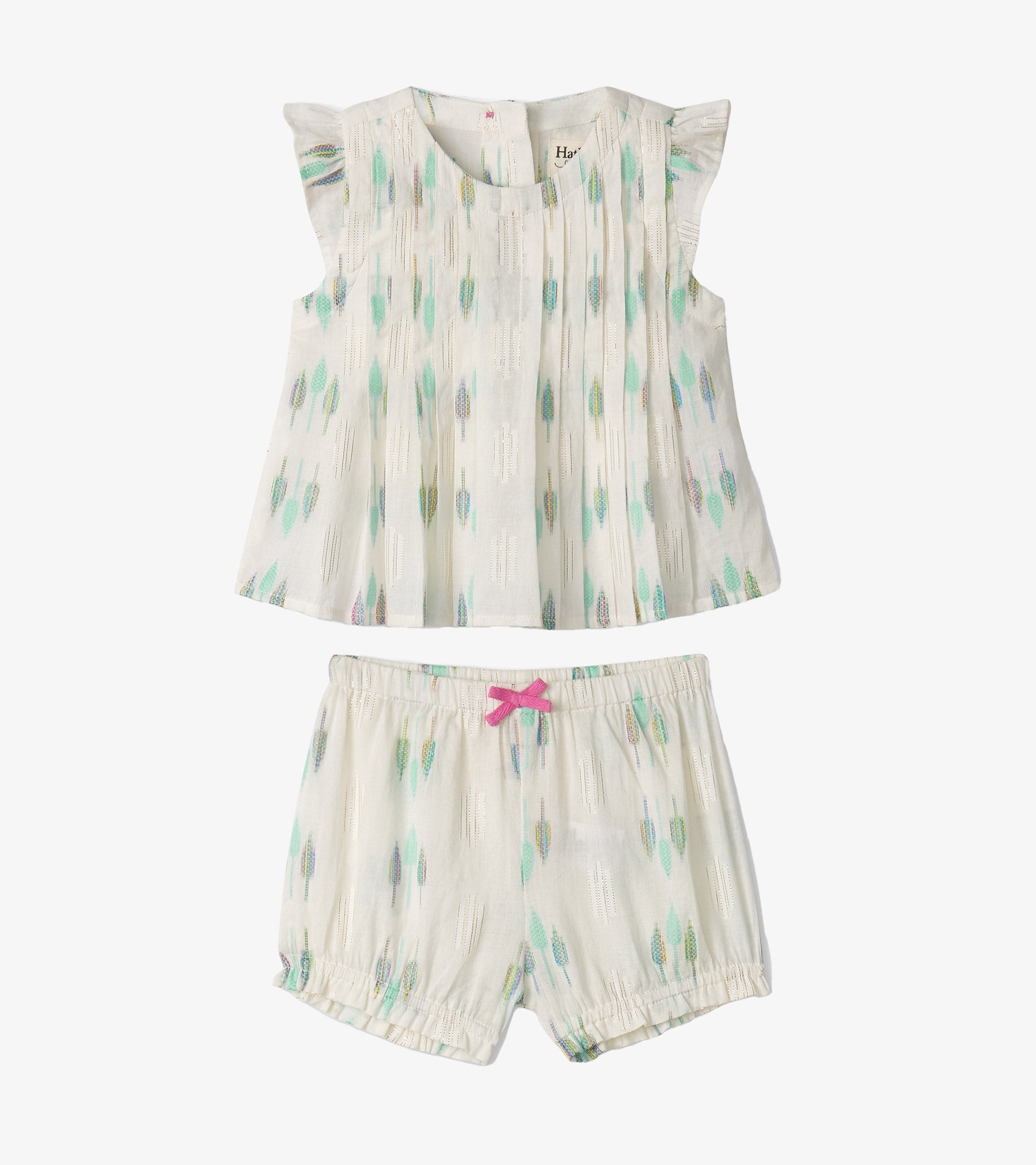 Baby & Toddler Girls Blue Feathers Pin Tuck Tup & Bloomer Set | Hatley Discount Baby & Toddler