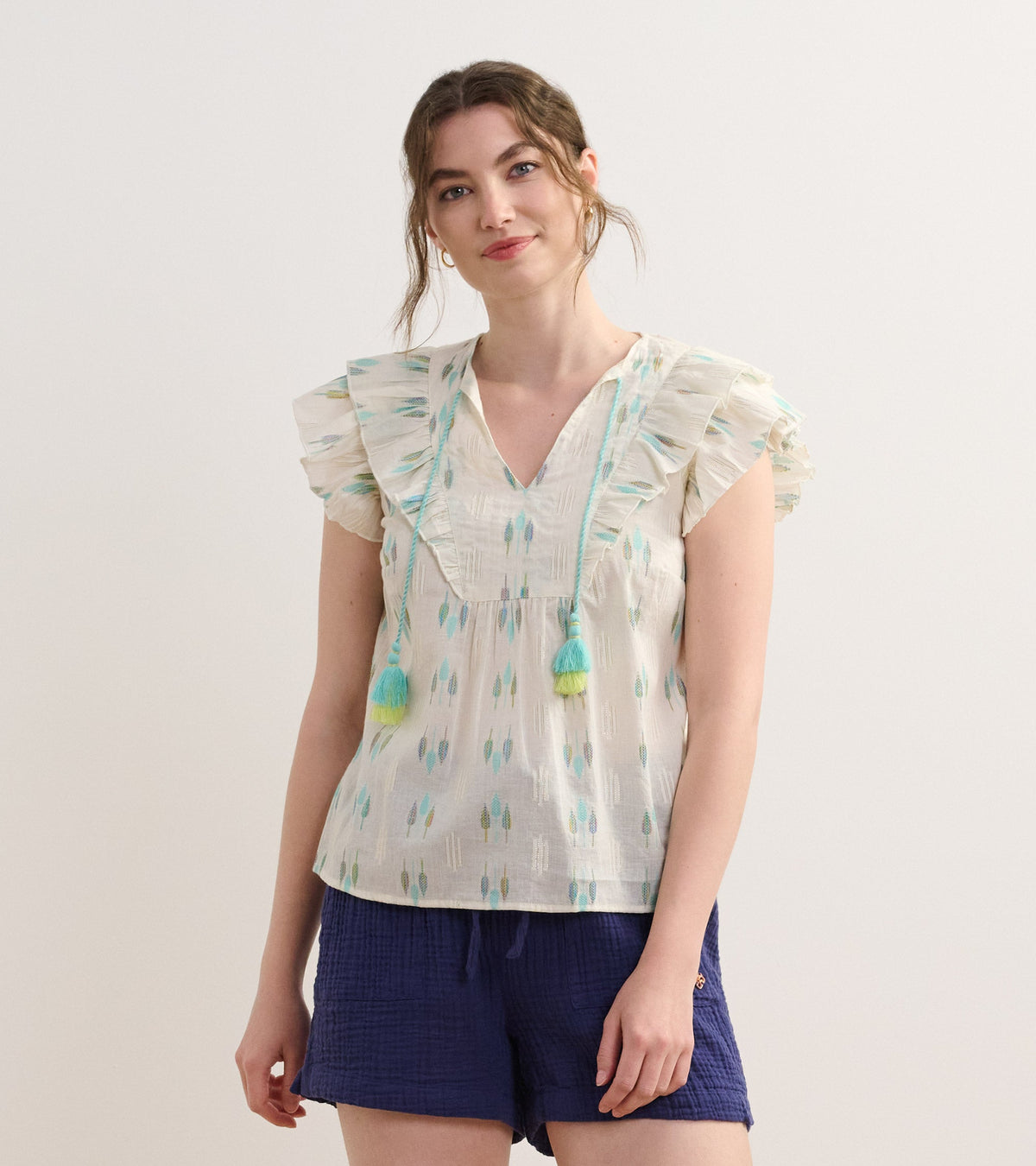 Alexa Popover - Blue Feather Ikat | Hatley For Women