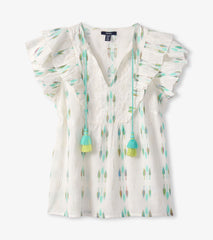 Alexa Popover - Blue Feather Ikat | Hatley For Women