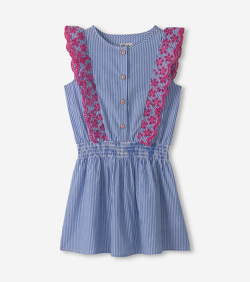 Girls Pinstripe Ruffle Dress | Hatley Outlet Girls