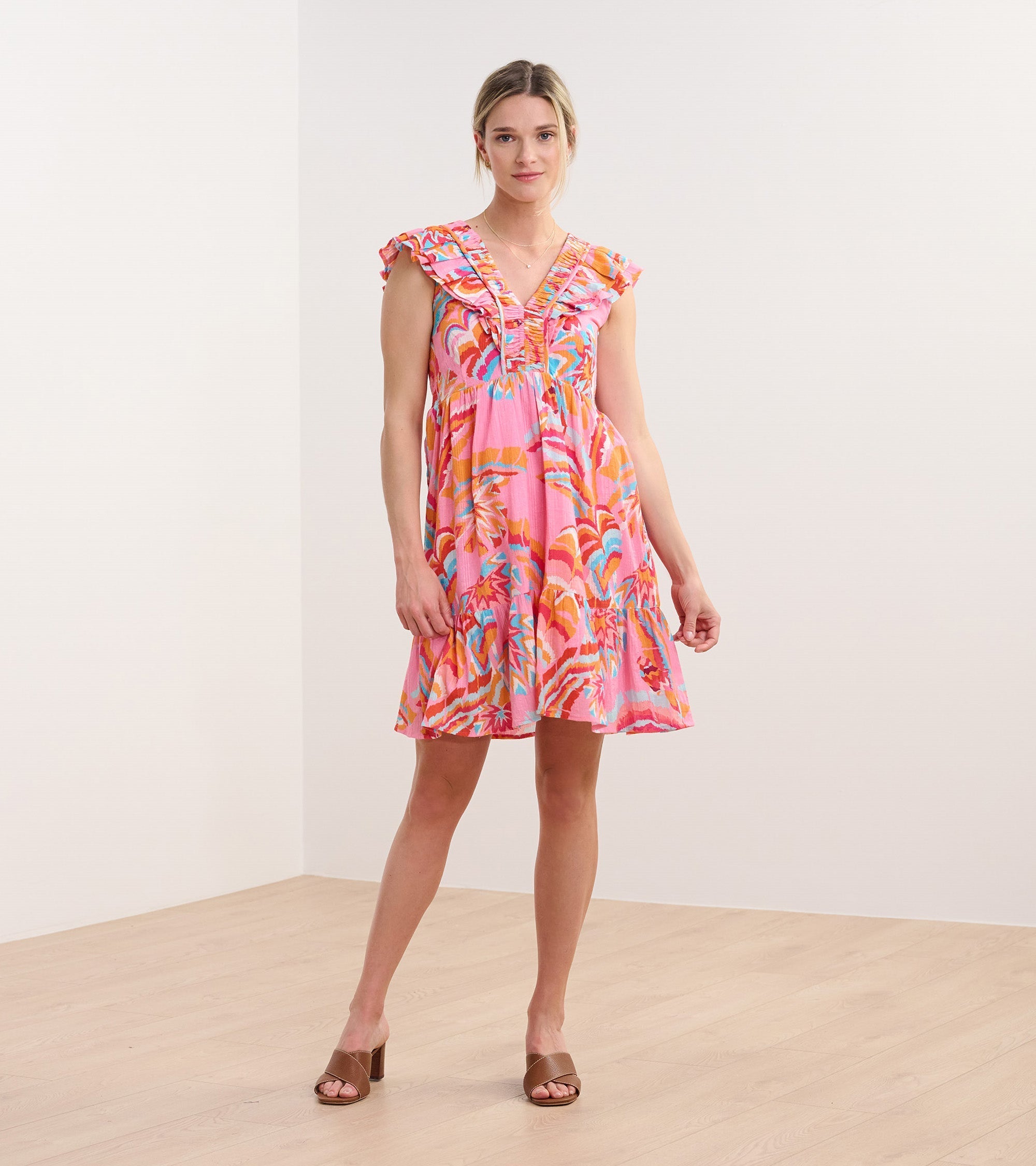 Zoe Ruffle Sleeve Dress - Blooming Palms | Hatley Outlet Women