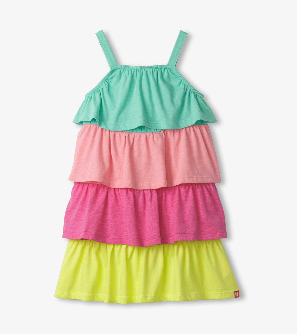 Girls Bright Rainbow Tiered Dress | Hatley For Girls