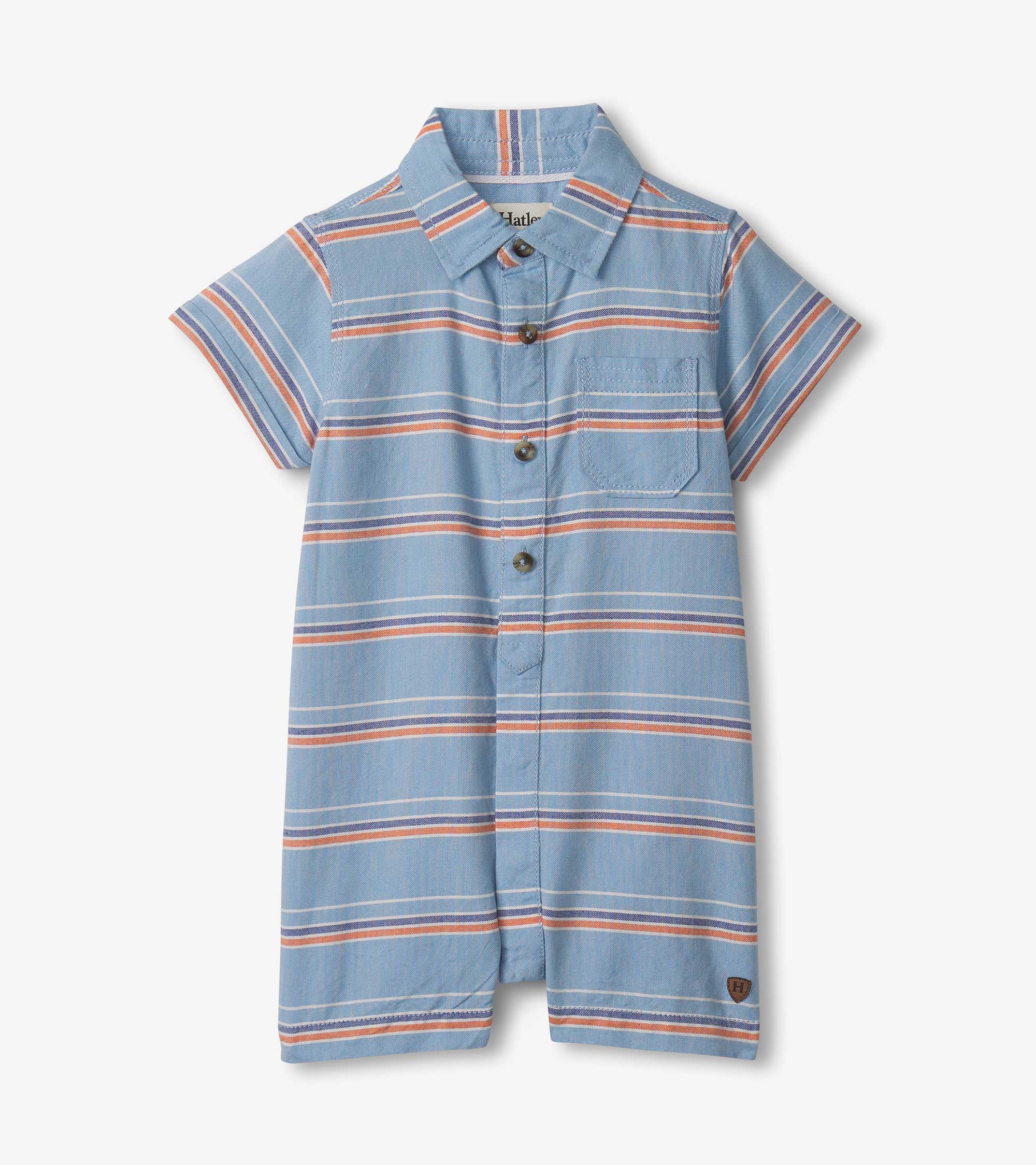 Baby & Toddler Boys Striped Blue Woven Romper | Hatley US Baby & Toddler