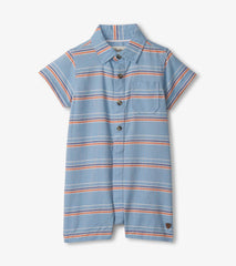 Baby & Toddler Boys Striped Blue Woven Romper | Hatley US Baby & Toddler