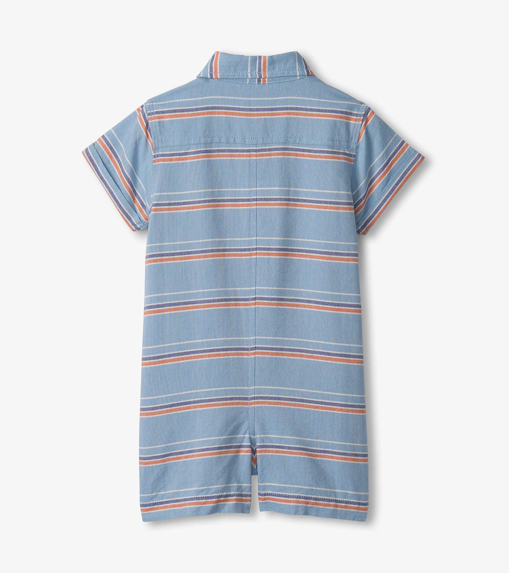 Baby & Toddler Boys Striped Blue Woven Romper | Hatley US Baby & Toddler