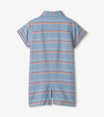 Baby & Toddler Boys Striped Blue Woven Romper | Hatley US Baby & Toddler