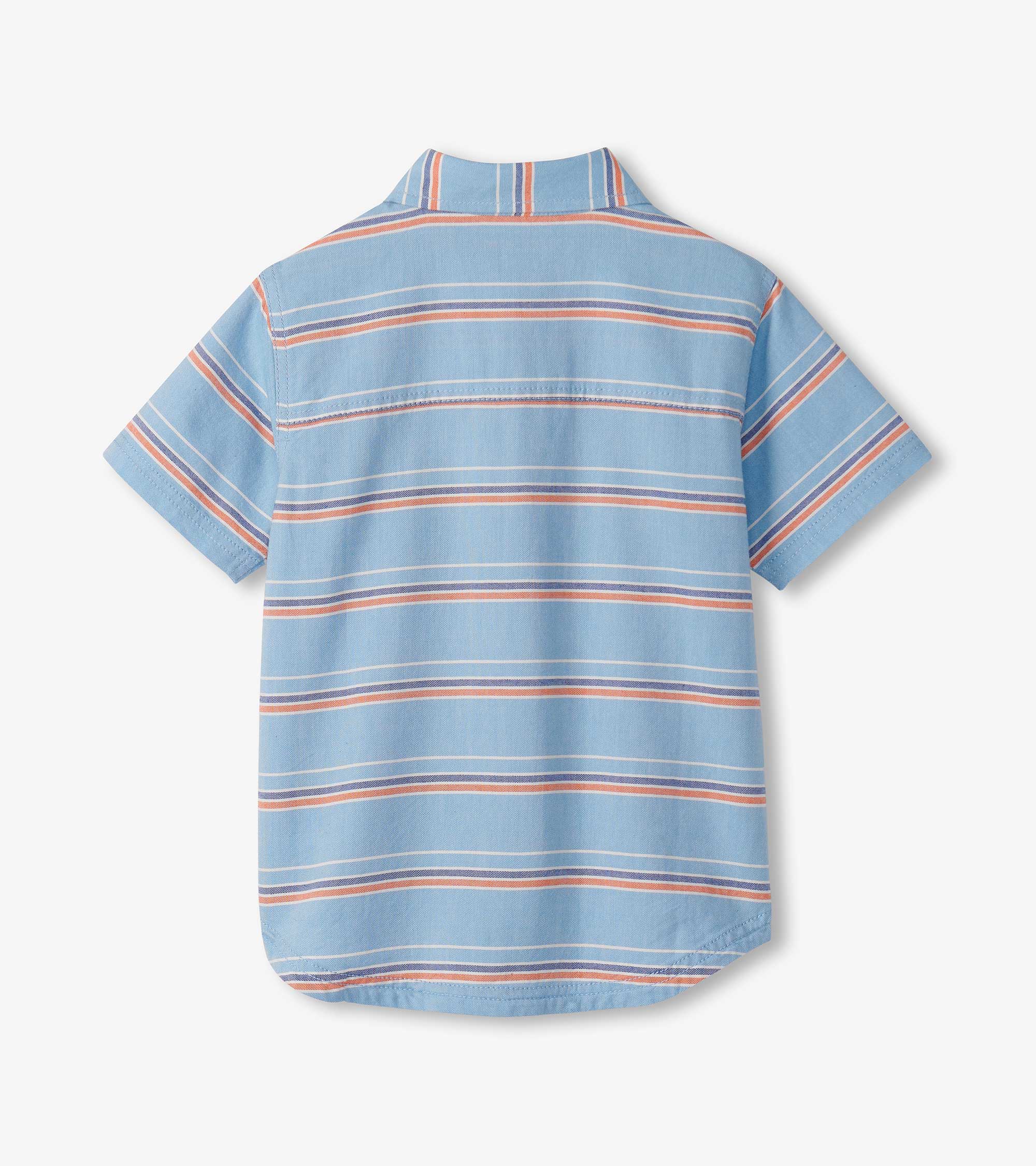 Boys Striped Blue Button Down Shirt | Hatley Boys