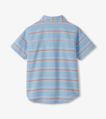 Boys Striped Blue Button Down Shirt | Hatley Boys