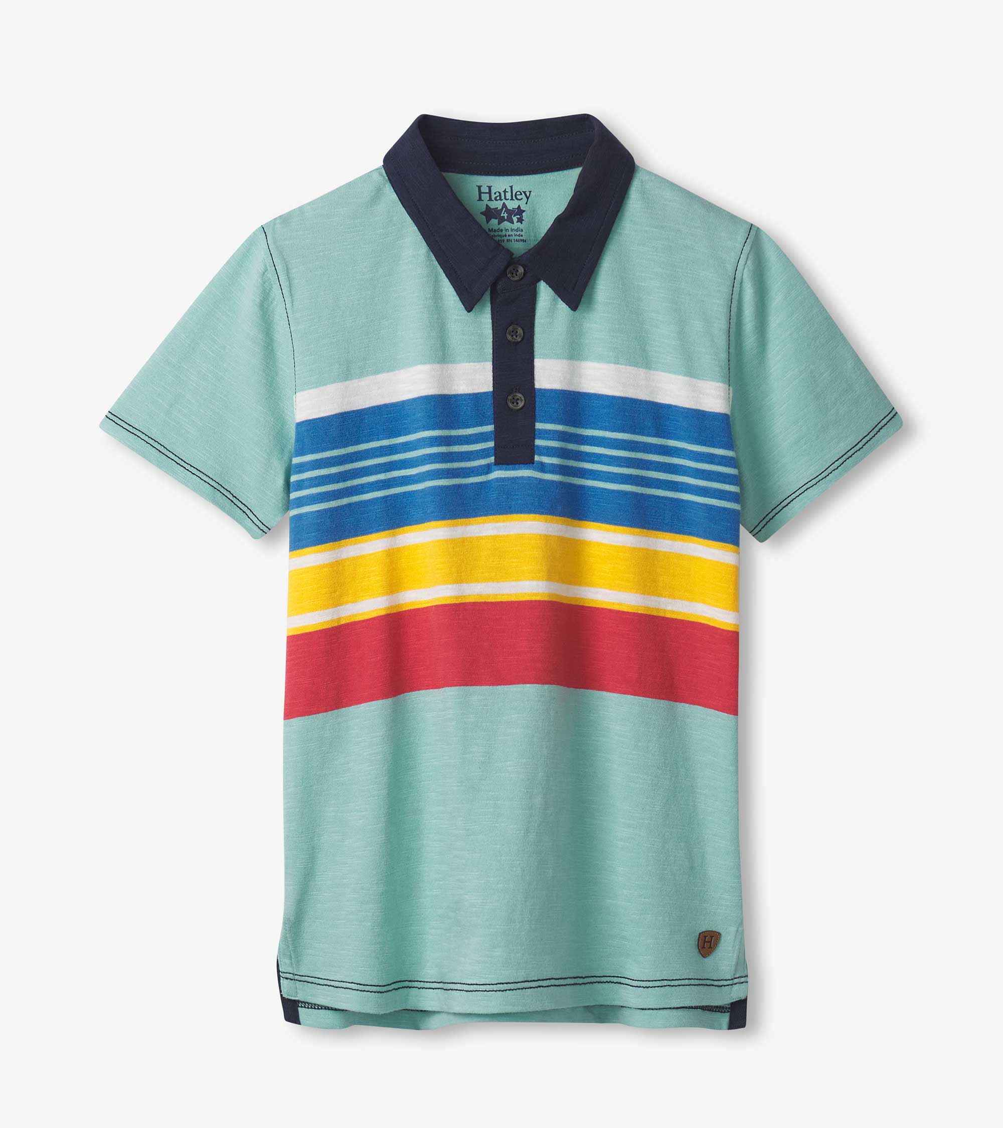 Boys Striped Teal Polo Tee | Hatley Onsale Boys