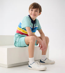 Boys Striped Teal Polo Tee | Hatley Onsale Boys