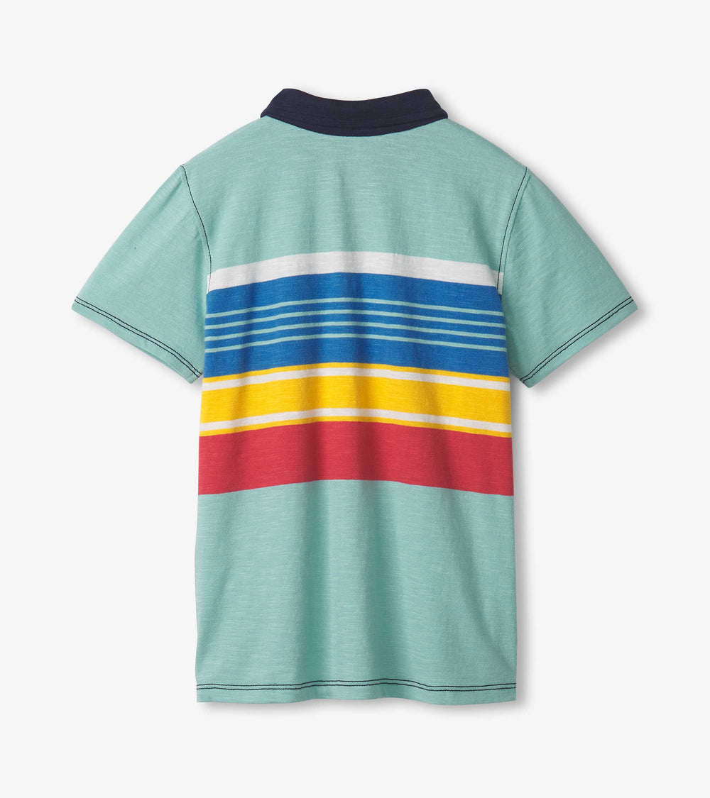 Boys Striped Teal Polo Tee | Hatley Onsale Boys