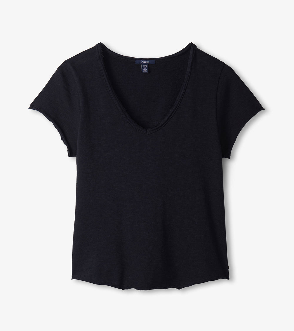 Sadie V-Neck Tee - Black | Hatley US Women