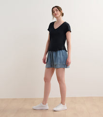 Sadie V-Neck Tee - Black | Hatley US Women
