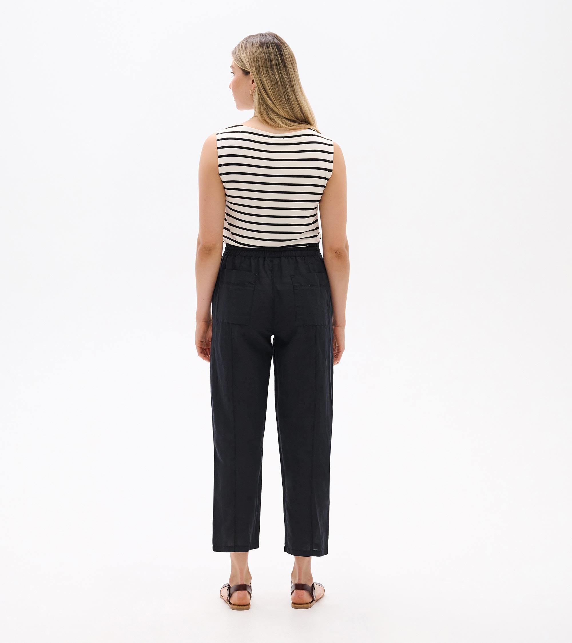 Straight Leg Linen Pants - Black | Hatley Women
