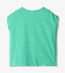 Girls Palm Tree Cinched Shoulder Top | Hatley Girls