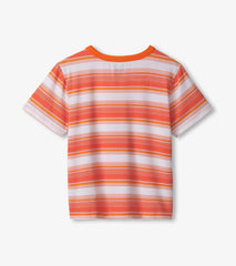 Boys Striiped Orange Bamboo Tee | Hatley Discount Boys