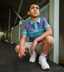 Boys Striped Blue Polo Tee | Hatley Boys